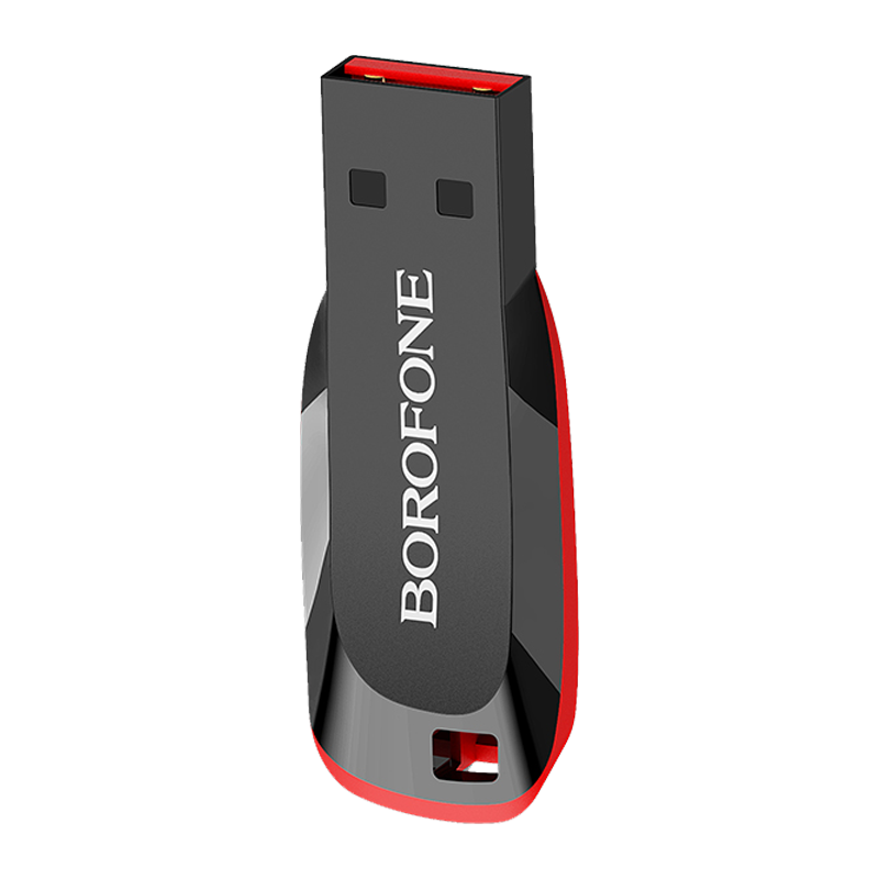 Флеш-накопитель Borofone Generous BUD2 32GB USB2.0 пластик черный красный (1/35/280)