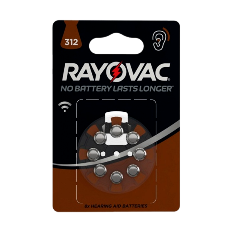 Батарейка Rayovac ACOUSTIC ZA312 BL8 Zinc Air 1.45V 0%Hg (8/80/800)