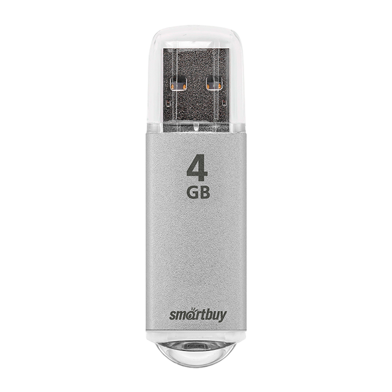 Флеш-накопитель Smartbuy V-Cut 4GB USB2.0 пластик серебряный