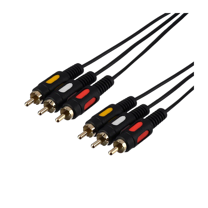 Кабель GoPower 3xRCA (m)-3xRCA (m) 5.0м ПВХ черный Premium Zip-Lock c подвесом (1/50)