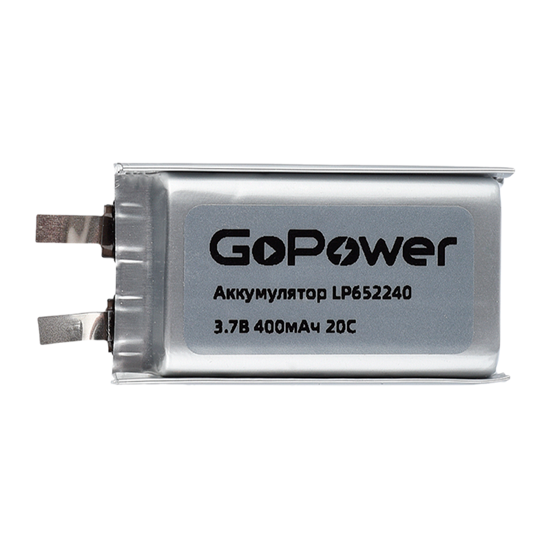 Аккумулятор Li-Pol GoPower LP652240 PK1 3.7V 400mAh с защитой (1/10/250)