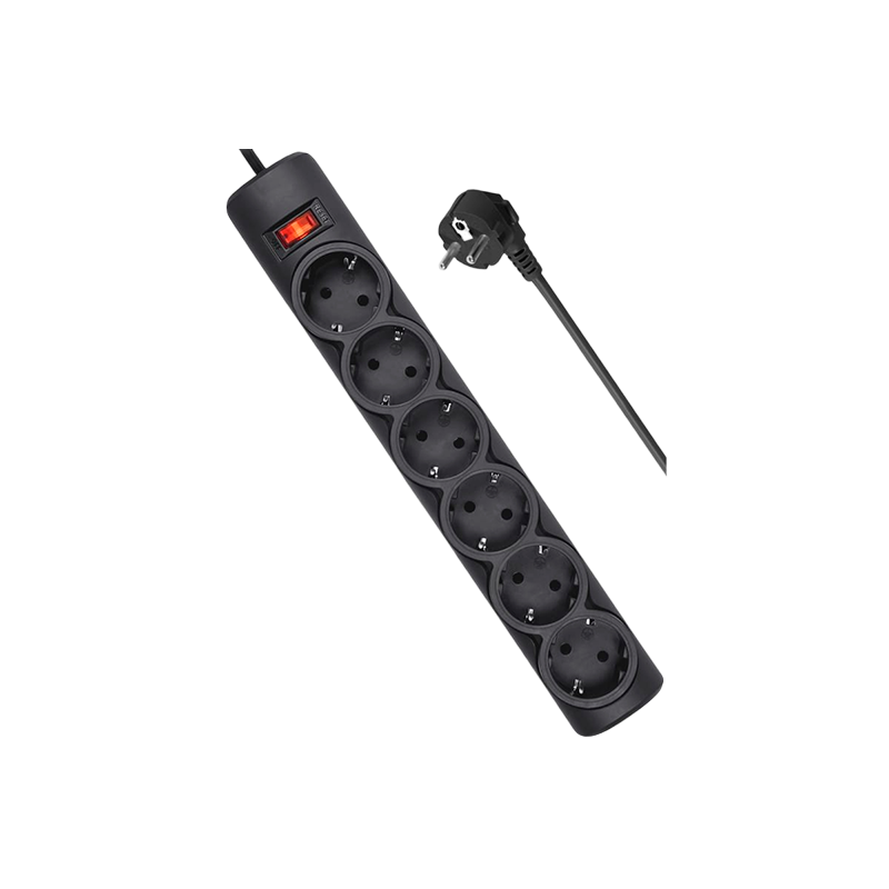 Сетевой фильтр Defender DFS 151 6р.С/З 10A 125 Дж 1.8м черный (1/30)
