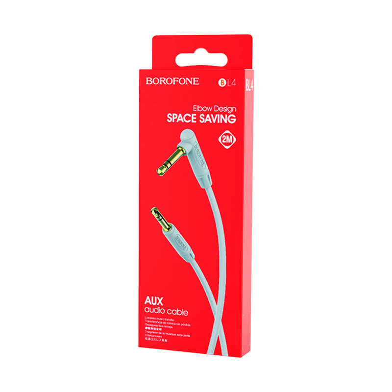Кабель AUX Borofone BL4 Jack 3.5mm (m)-Jack 3.5mm (m) 2.0м ПВХ серебряный (1/63/252)