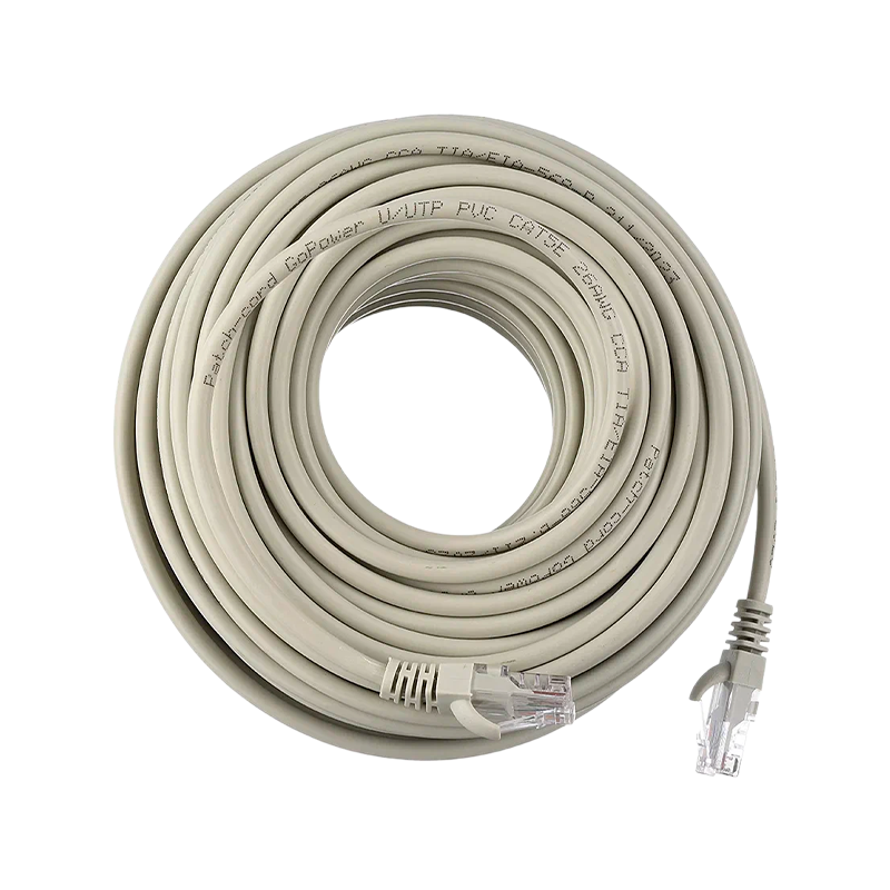 Патч-корд GoPower RJ-45 (m)-RJ-45 (m) 20.0м кат.5е ПВХ 26AWG CCA серый в пакете (1/20)