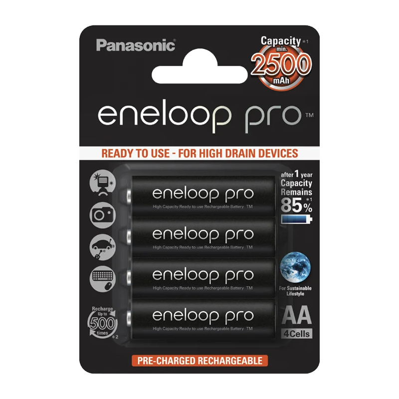 Аккумулятор предзаряженный RTU Panasonic HR6 AA BL2 NI-MH eneloop pro 2500mAh (2/16/192)