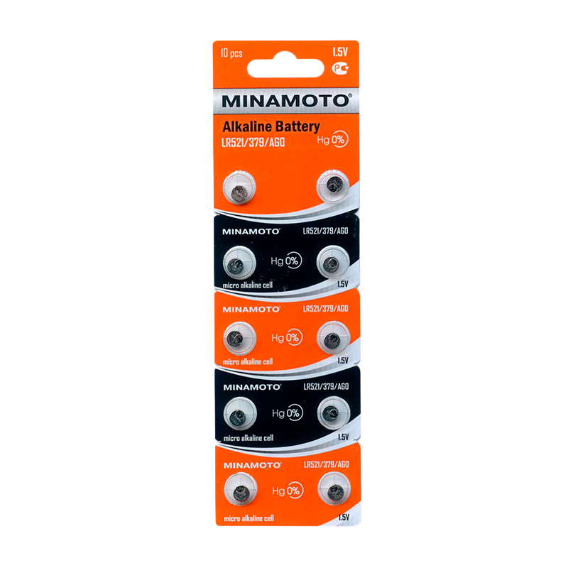 Батарейка Minamoto G0/LR521/LR63/LR50/379A/179 BL10 Alkaline 1.5V (10/200/10000)