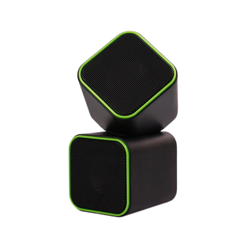 Колонки 2.0 Smartbuy CUTE 6W USB+Jack 3.5мм черный зеленый (1/60)