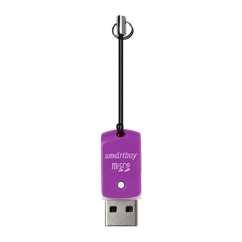 Картридер Smartbuy 706 USB2.0 microSD фиолетовый (1/20)