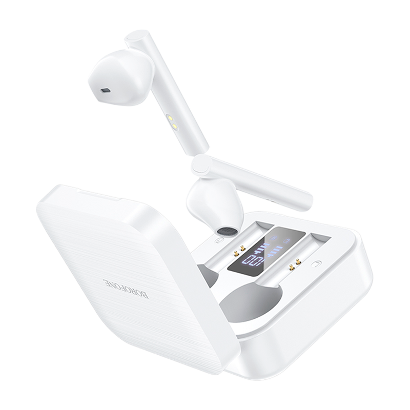 Наушники вставные Borofone BE40 bluetooth 5.0 с микр. белый (1/80)