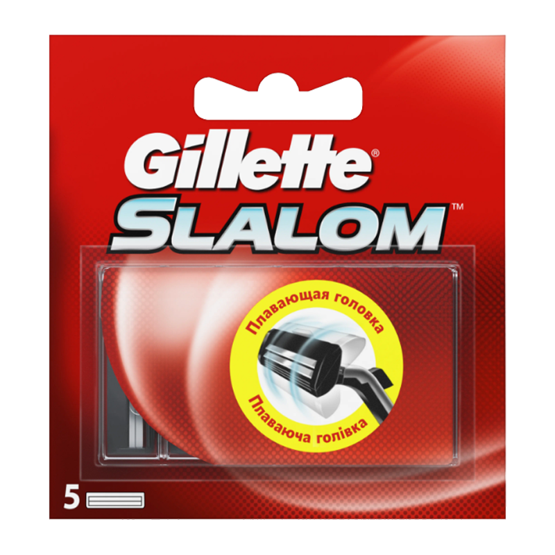 Сменные кассеты Gillette Slalom Plus (Vector+) 2 лезвия 5шт. (цена за 1 шт) (5/50)
