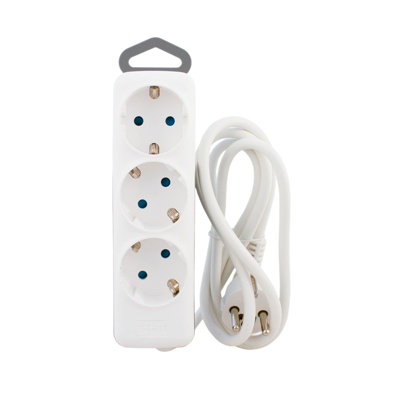 Удлинитель Старт S Comfort 3р.С/З 16A 5.0м ПВС IP20 с защитой от детей белый (1/20)