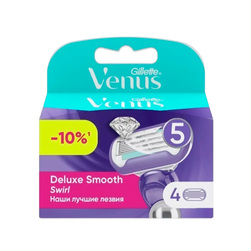 Сменные кассеты Gillette VENUS Swirl (RUS) 5 лезвий 4шт. (цена за 1 шт) (4/40)
