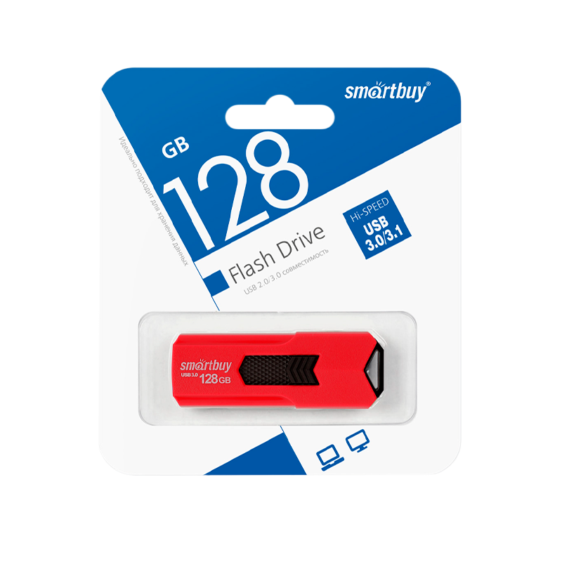 Флеш-накопитель Smartbuy Stream 128GB USB3.0 пластик красный