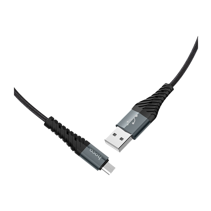 Кабель HOCO X38 USB (m)-microUSB (m) 1.0м 2.4A нейлон черный (1/30/300)