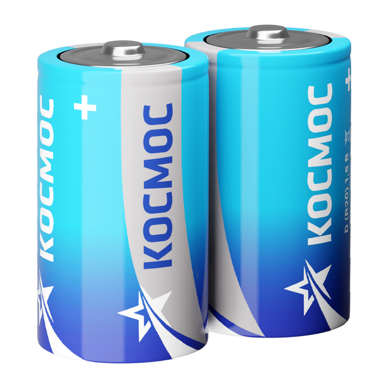 *Батарейка Космос R20 D Shrink 2 Zinc Carbon 1.5V (2/24/288) 
