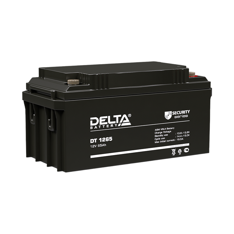 Аккумулятор свинцово-кислотный Delta DT 1265 12V 65Ah