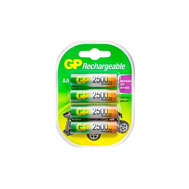 Аккумулятор бытовой GP HR6 AA BL4 NI-MH 2500mAh в пластиковой упаковке (4/40/400) R