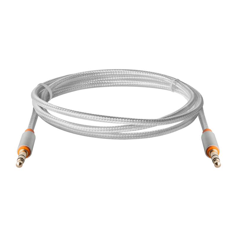 Кабель AUX Defender JACK01-03 Jack 3.5mm (m)-Jack 3.5mm (m) 1.2м ткань белый (1/25/450)
