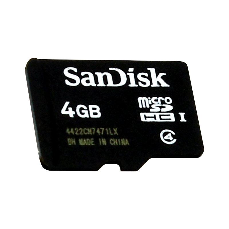 Карта памяти microSD SanDisk 4GB Class4 20 МБ/сек с адаптером