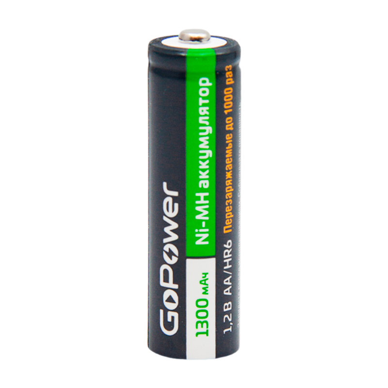 Аккумулятор бытовой GoPower HR6 AA BL2 NI-MH 1300mAh (2/20/240)