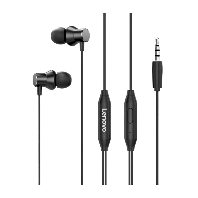 Наушники внутриканальные Lenovo HF130 с микр. черный