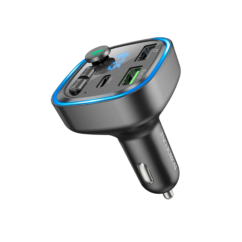 Автомобильное З/У Borofone BC48 2USB 2.4A 18W с FM-трансмиттером черный (1/131)