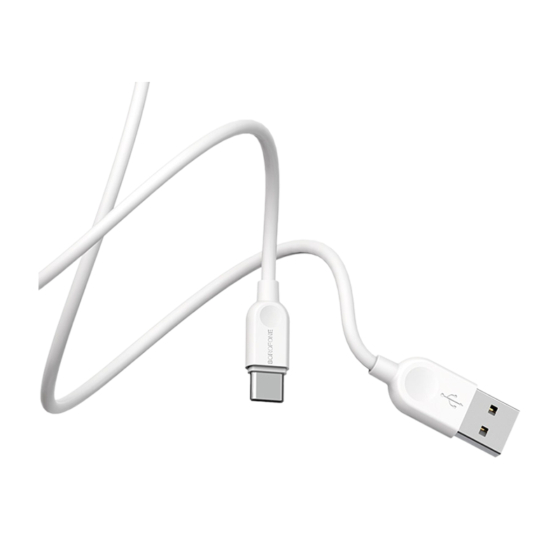 Кабель Borofone BX14 USB (m)-Type-C (m) 2.0м 2.4A ПВХ белый (1/360)