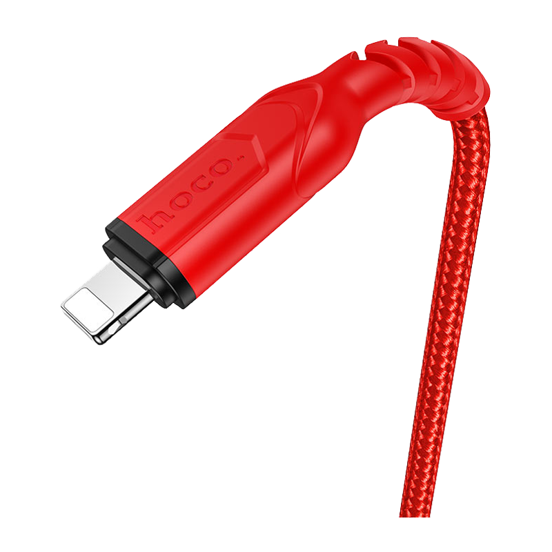 Кабель HOCO X59 USB (m)-Lightning (m) 1.0м 2.4A нейлон красный (1/30/300)