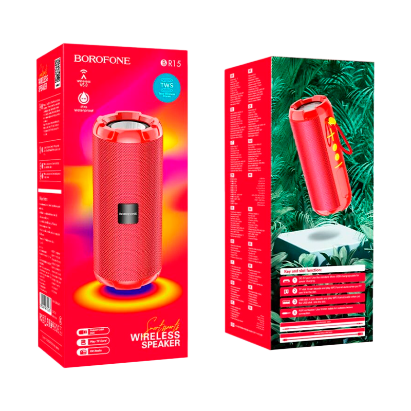 Портативная колонка Borofone BR15 bluetooth 5.0 microSD красный (1/50)