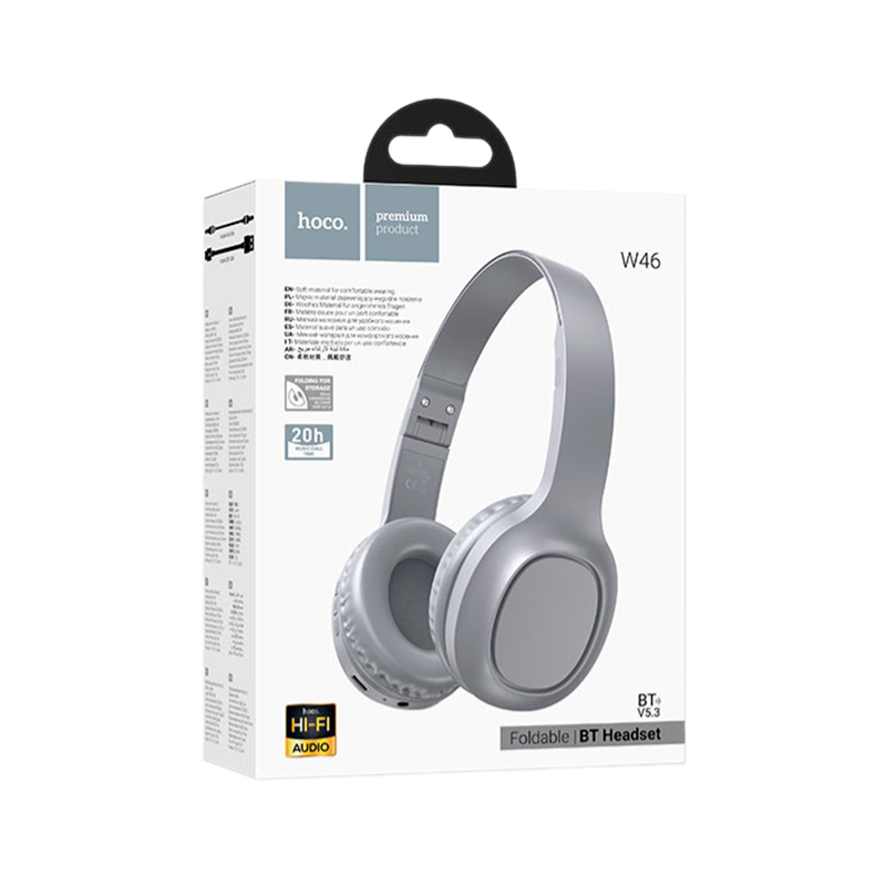Наушники полноразмерные HOCO W46 bluetooth 5.3 голубой (1/60)