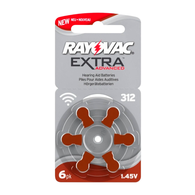 Батарейка Rayovac Extra ZA312 BL6 Zinc Air 1.45V (6/60/600)