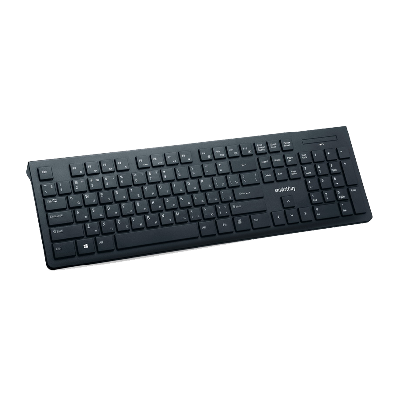 Клавиатура беспроводная Smartbuy 206 SLIM классическая USB мультимед. черный (1/20)
