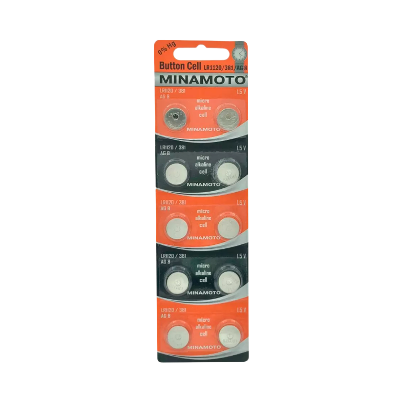 Батарейка Minamoto G8/LR1120/LR55/391A/191 BL10 Alkaline 1.5V (10/200/10000)