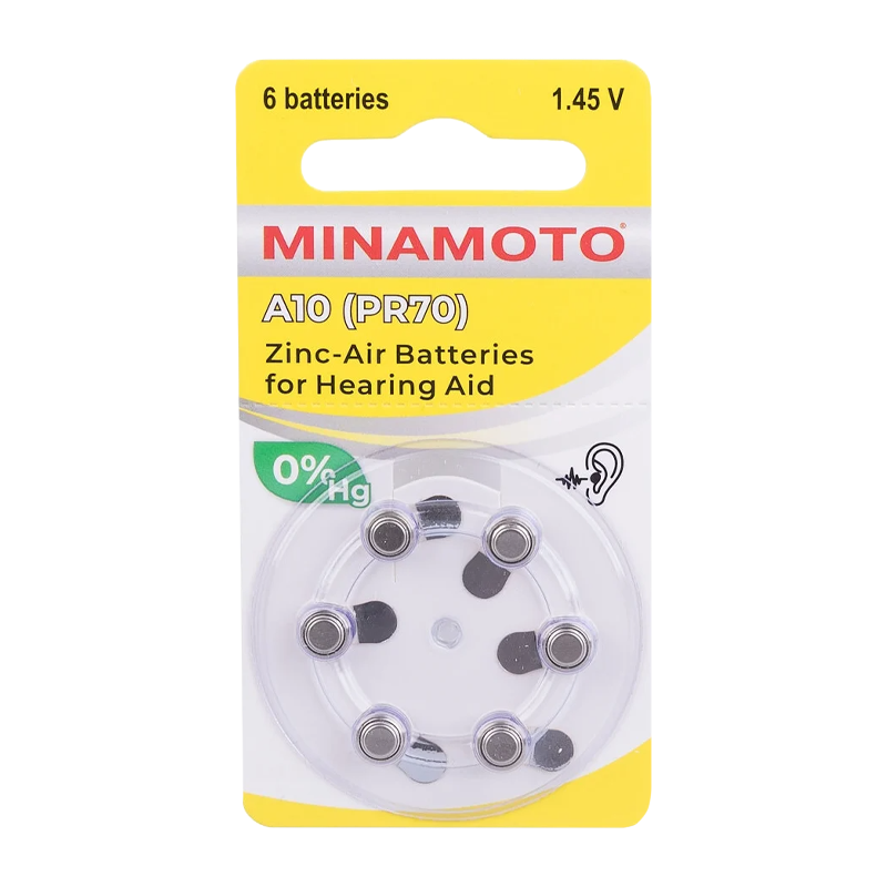Батарейка Minamoto ZA10 BL6 Zinc Air 1.45V (6/60/600)