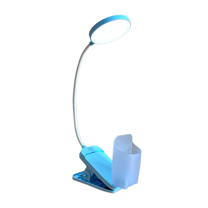 Светильник настольный Ultraflash UF-751 7W 230V прищепка 3 ур.ярк. голубой (1/50)