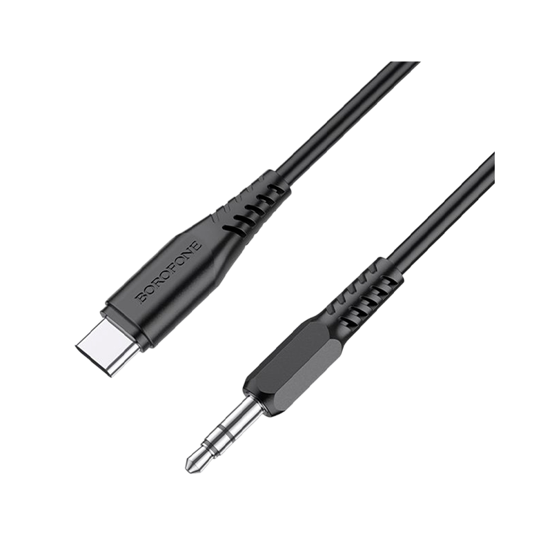Кабель AUX Borofone BL8 Jack 3.5mm (m)-Type-C (m) 1.0м TPE черный (1/360)