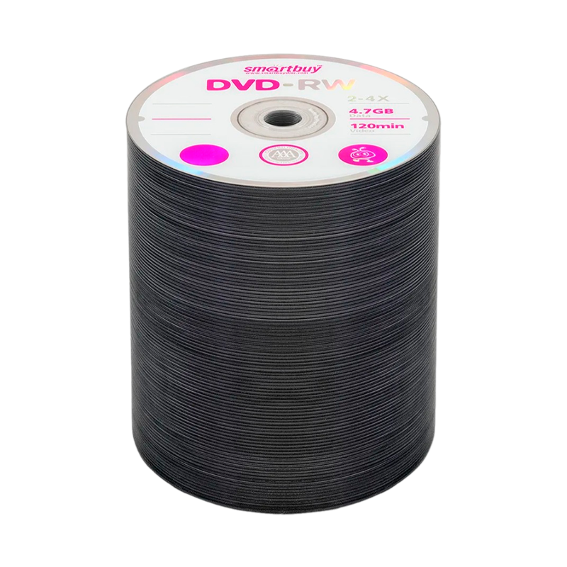 Диск DVD+RW Smartbuy 4.7GB 4x Shrink 100 (100/600)