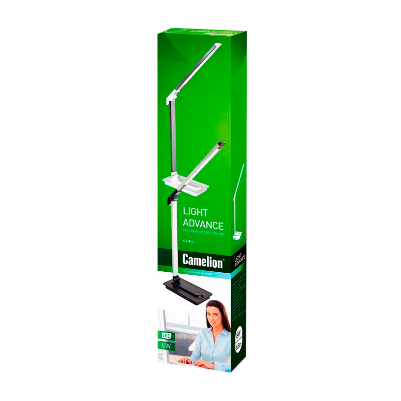 Светильник настольный Camelion KD-846 8W 230V IP20 на основании сенс. 3 ур.ярк.+3цв. белый