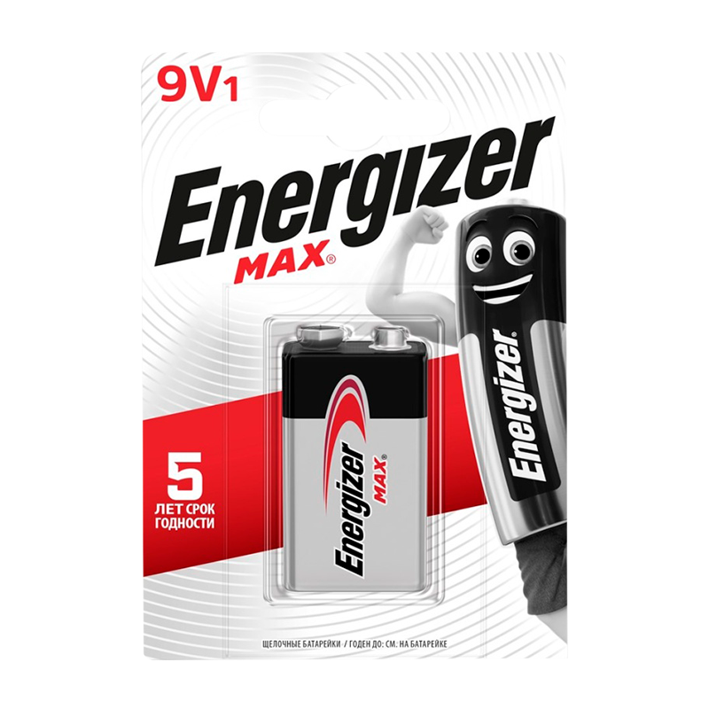 Батарейка Energizer MAX Крона 6LR61 BL1 Alkaline 9V (1/12)