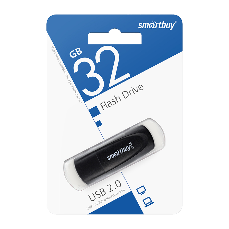 Флеш-накопитель Smartbuy Scout 32GB USB2.0 пластик черный