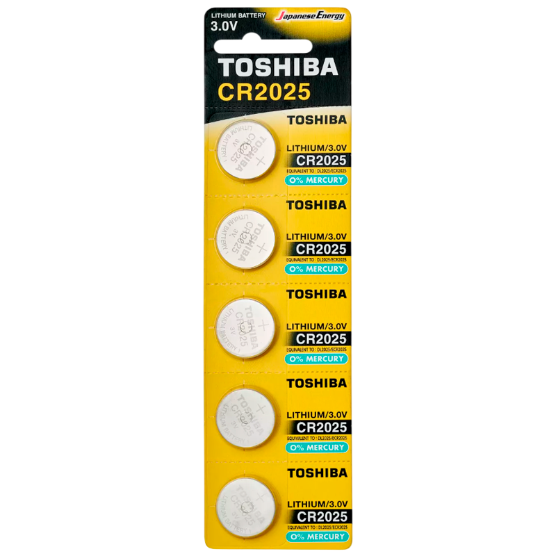 Батарейка Toshiba CR2025 BL5 Lithium 3V (5/100/12000)