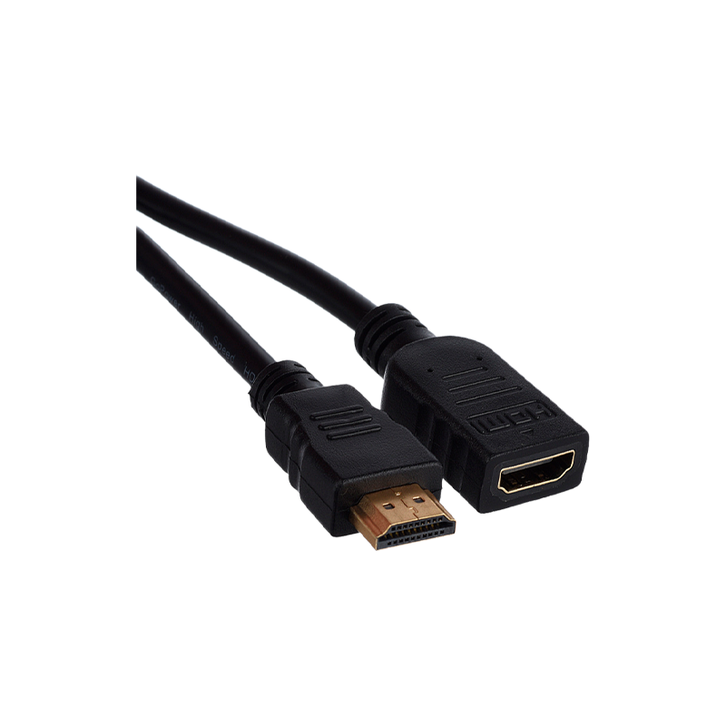 Кабель GoPower удлинитель HDMI 2.0 (m)-HDMI (f) 0.5м ПВХ черный Premium Zip-Lock c подвесом (1/250)