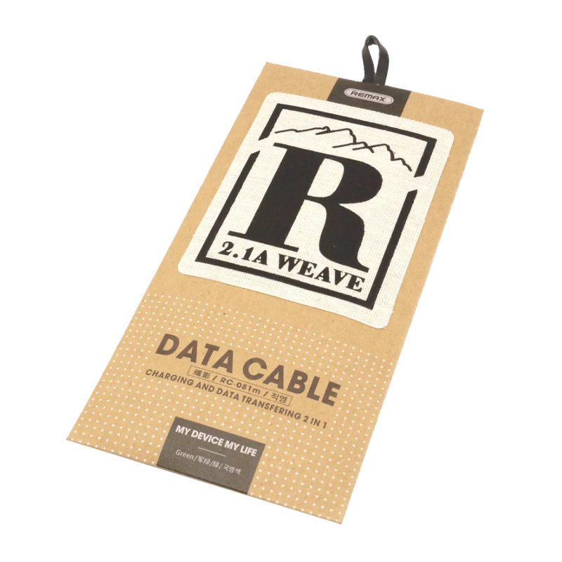 USB кабель REMAX Weave (Micro) RC-081m Зеленый (1M, 2.1A)
