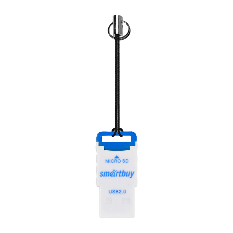 Картридер Smartbuy 707 USB2.0 microSD синий (1/20)