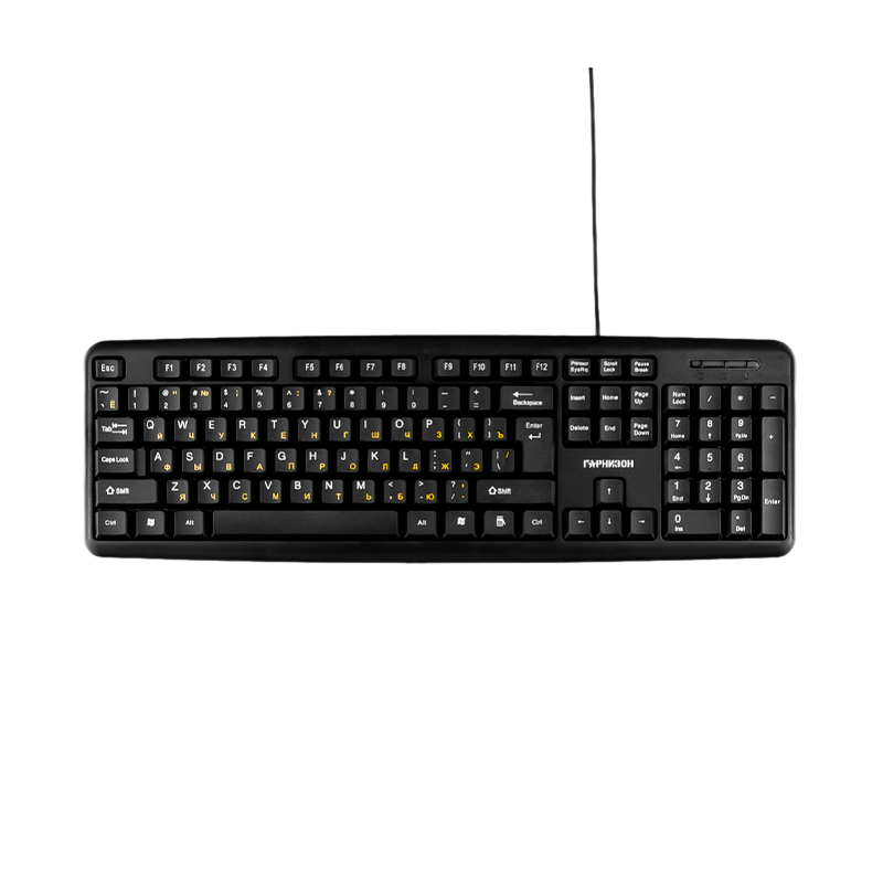 Клавиатура проводная Гарнизон GK-100 классическая USB 1.5м черный (1/30)