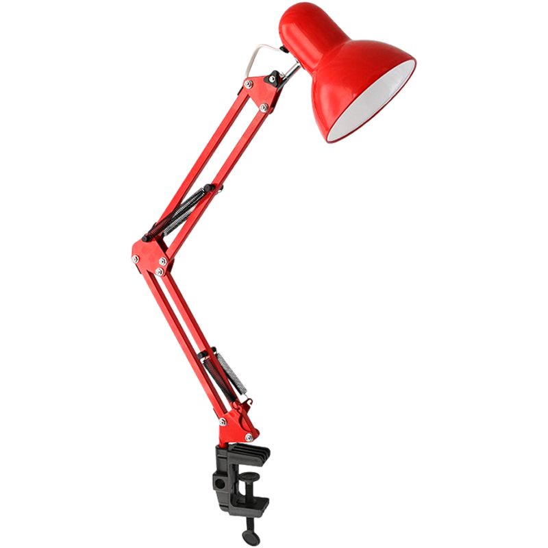 Светильник настольный Ultraflash UF-312P 60W 220V E27 струбцина красный (1/20)
