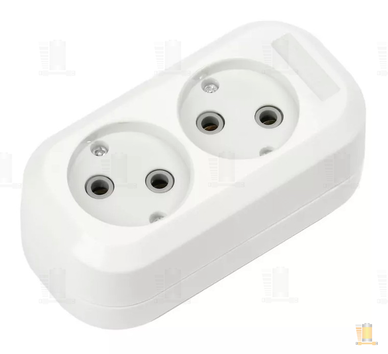 Колодка Smartbuy 2р.Б/З белый (1/100)