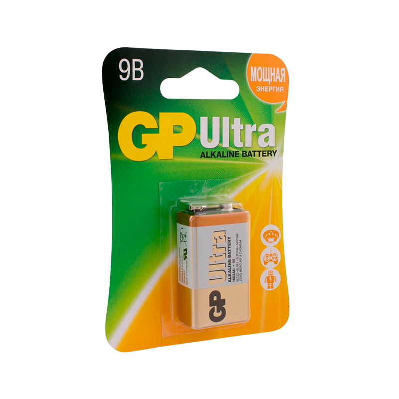 Батарейка GP ULTRA Крона 6LR61 BL1 Alkaline 9V (1/10/200)