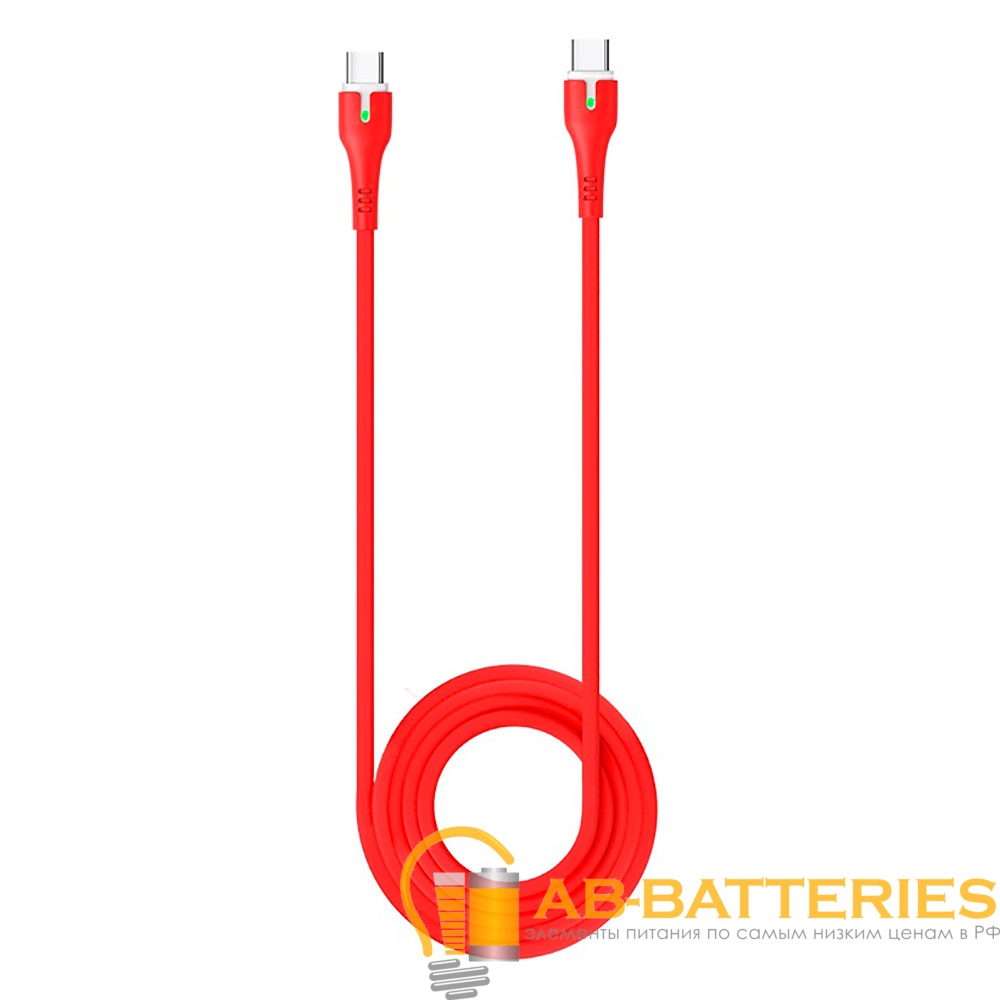 Кабель HOCO X45 Type-C (m)-Type-C (m) 1.0м 3.0A 60W TPE красный (1/22/220)