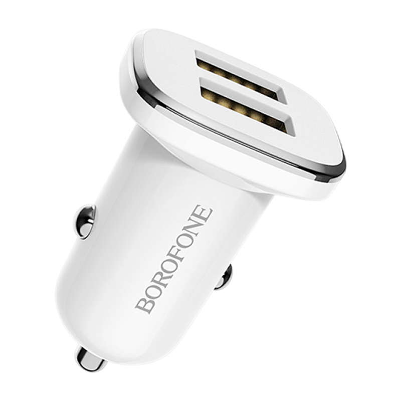 Автомобильное З/У Borofone BZ12 2USB 2.4A белый (1/44/176)
